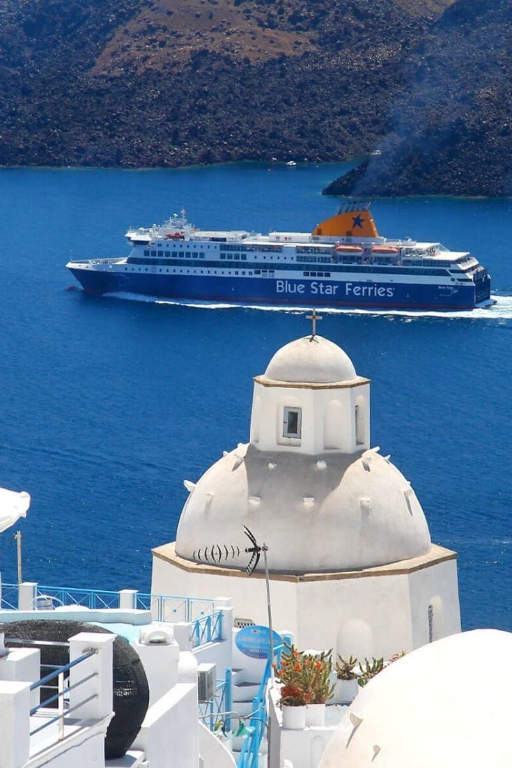 Ferry Arriving at Greek Port